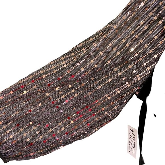 Cure. Black Sequin Top With 3/4 Sleeves Rayon Spandex Blend Women's 2XL NEW - Picture 7 of 12